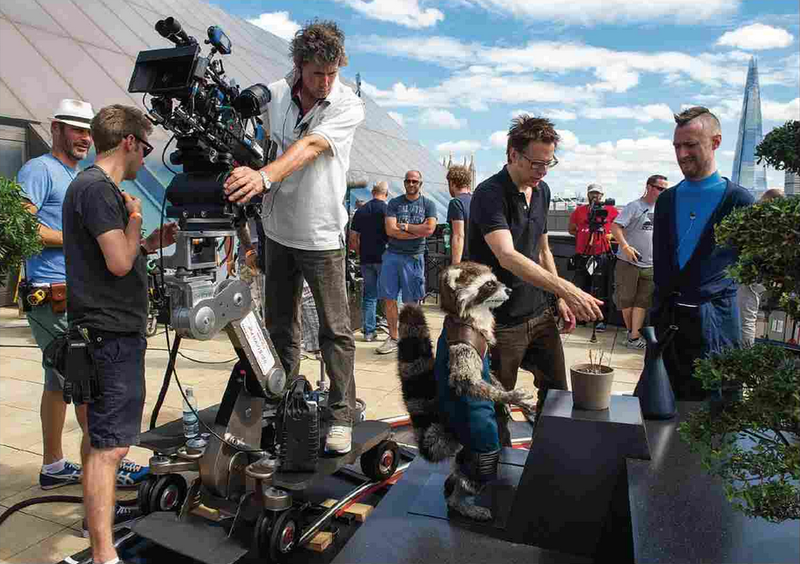 Illustration for article titled Here Is What Groot And Rocket Look Like On The Guardians Set Before CG